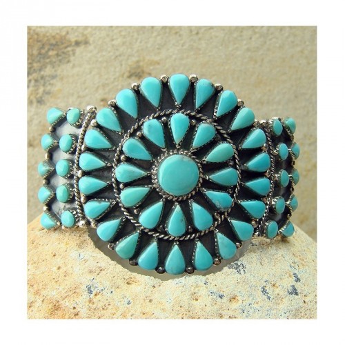 Bracelet Navajos turquoise et argent 925
