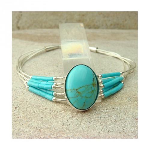 Bracelet Navajos turquoise et argent 925