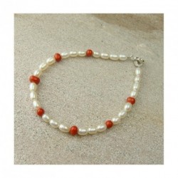 Bracelet corail et perles d'eau douce