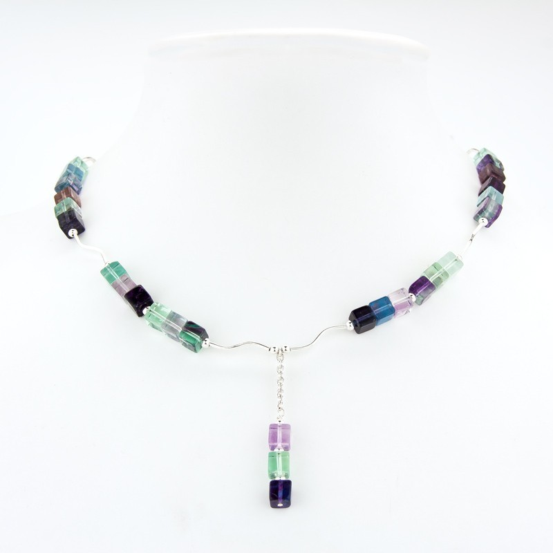 Collier fluorite et argent