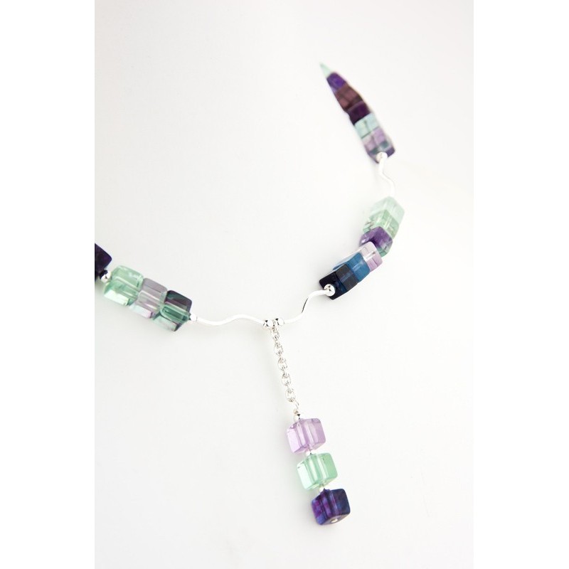 Collier fluorite et argent