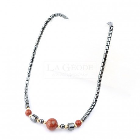 Collier Pierre De Naissance Bélier En Hématite - Porte-bonheur Cœur, Cordon Ajustable 56 Cm | Zodiaque