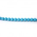 Perle turquoise reconstituée ronde 6 mm, 1 fil