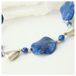 Collier en pierre lapis lazuli et argent 925