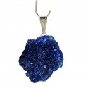 Pendentif azurite Brute, cristallisée