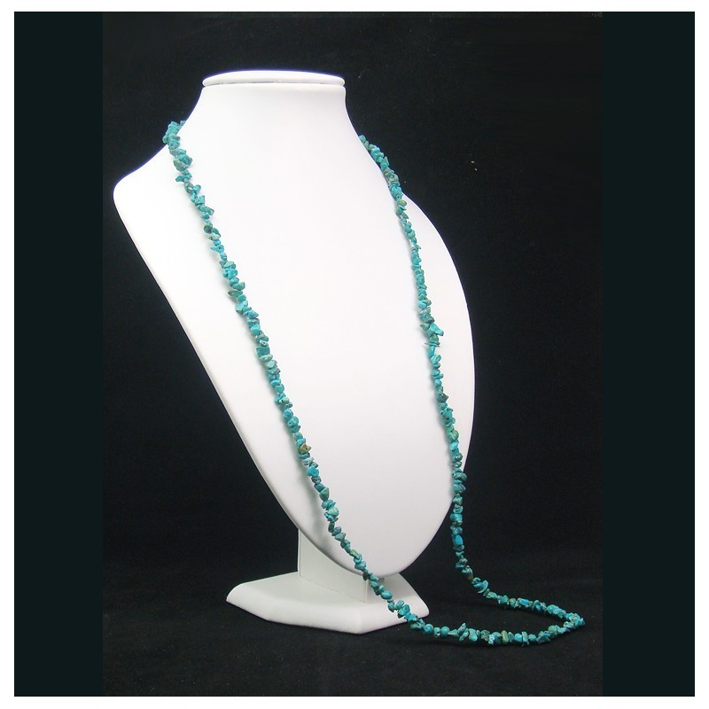 Collier baroque véritable turquoise 90 cm