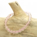 Bracelet quartz rose 6 mm sur élastique