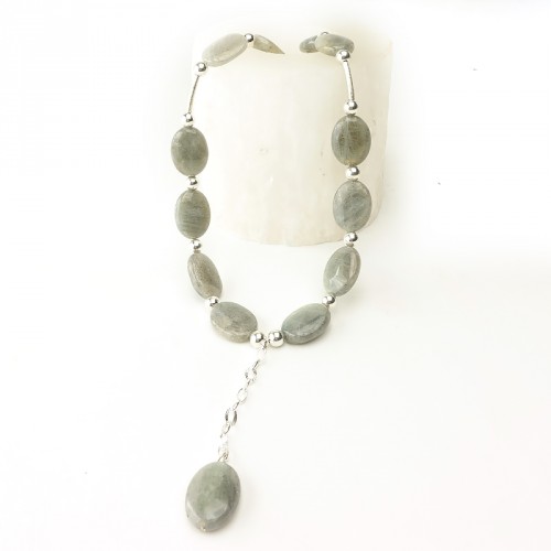 Collier argent et labradorite