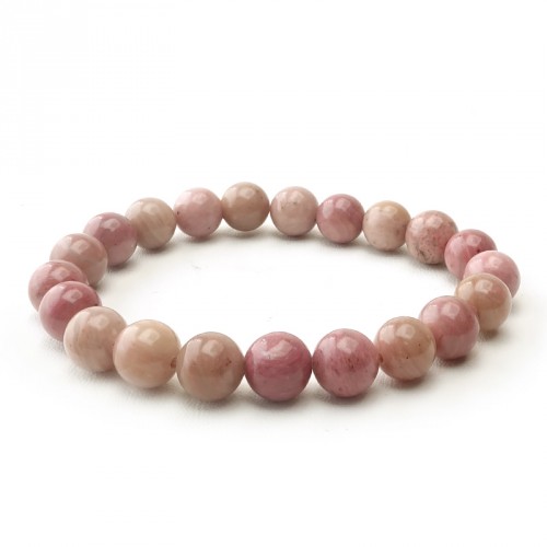 Bracelet rhodonite 8 mm sur élastique