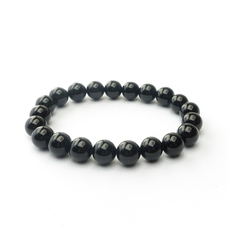 Bracelet onyx 8 mm sur élastique