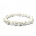 Bracelet howlite 8 mm sur élastique