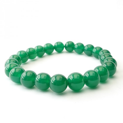 Bracelet extensible agate verte