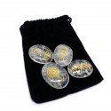 Reiki set de 4 pierres cristal de roche avec pochon