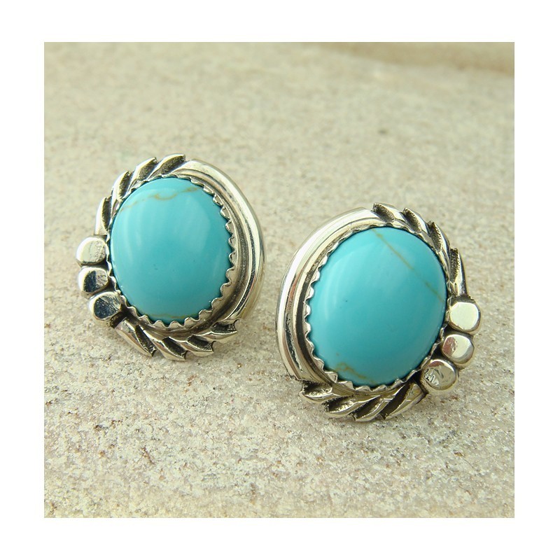 Boucles d'oreilles en turquoise