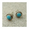 Puces d'oreilles en turquoise et argent 925