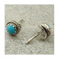 Puces d&#039;oreilles en turquoise et argent 925