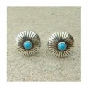 Puces d'oreilles en turquoise et argent 925