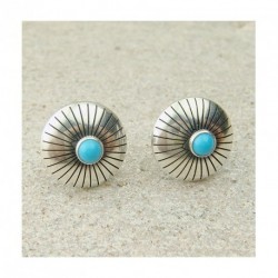 Puces d&#039;oreilles en turquoise et argent 925