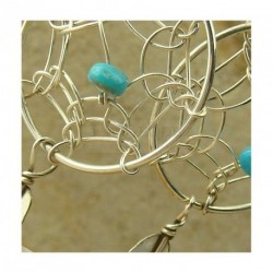 Boucles d&#039;oreilles &quot;attrapes rêves&quot; en turquoise, corail et argent 925