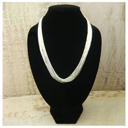 Collier "liquid silver" 30 rangs