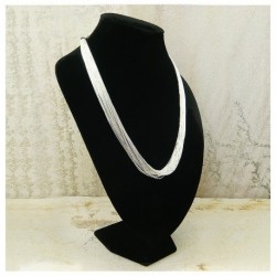 Collier &quot;liquid silver&quot; 30 rangs