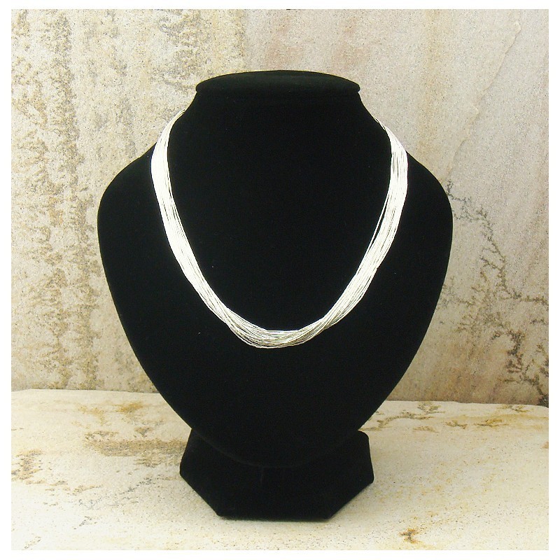 Collier "liquid silver" 20 rangs