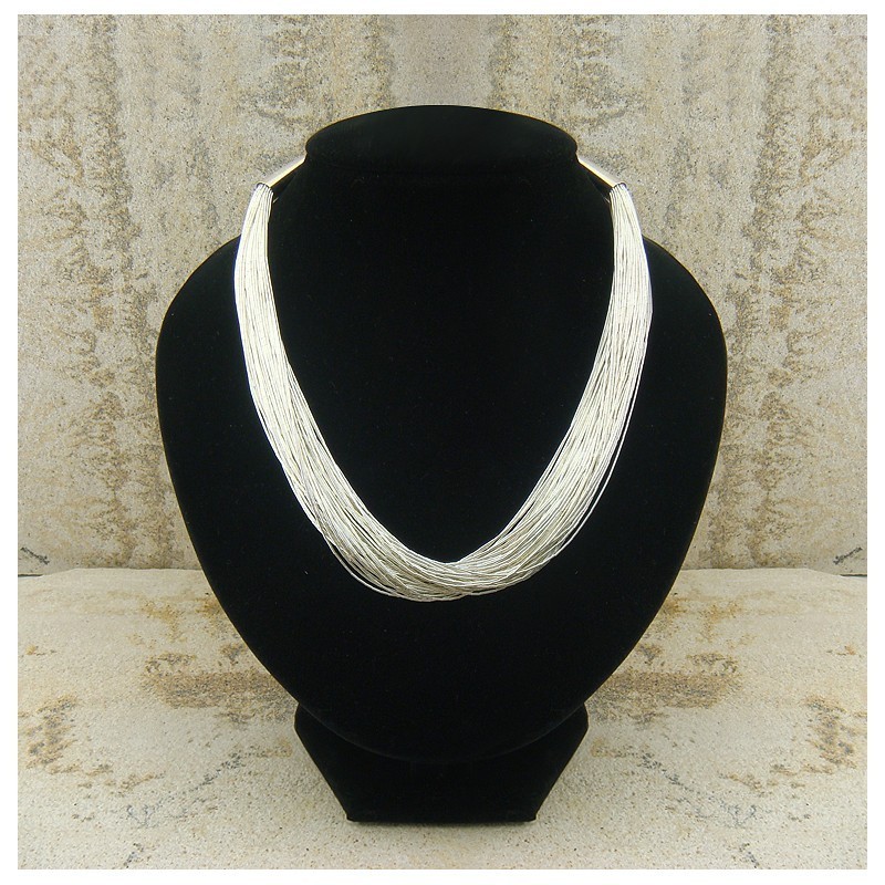 Collier "liquid silver" 50 rangs