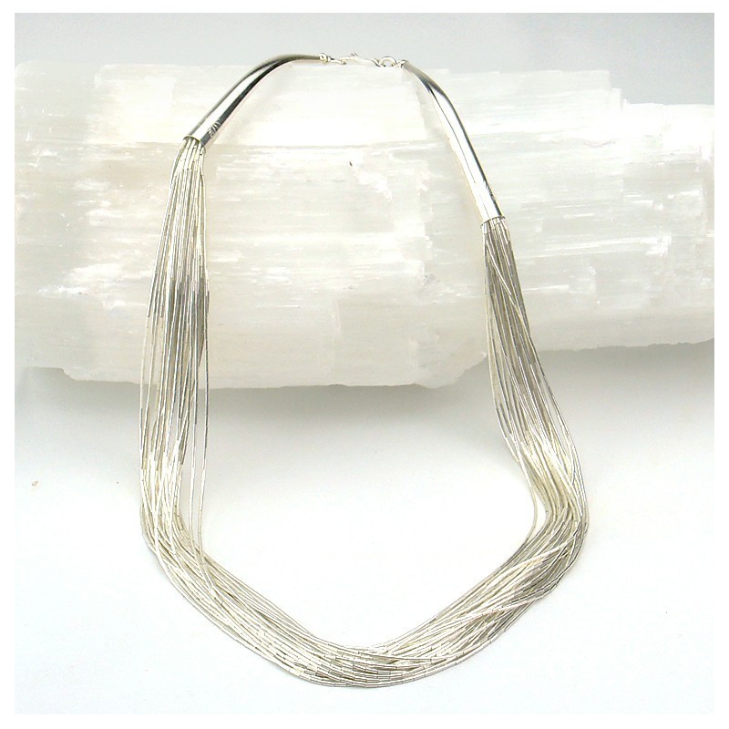 Collier "liquid silver" 20 rangs