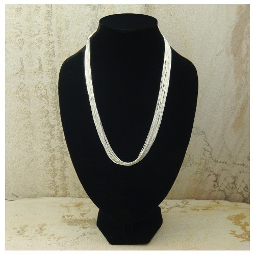 Collier "liquid silver" 20 rangs