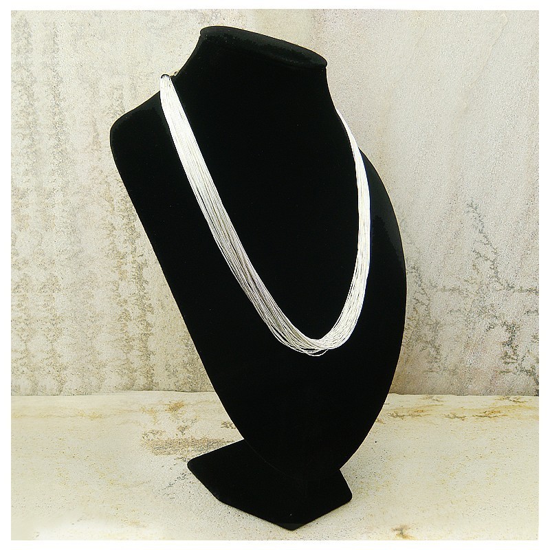 Collier "liquid silver" 20 rangs