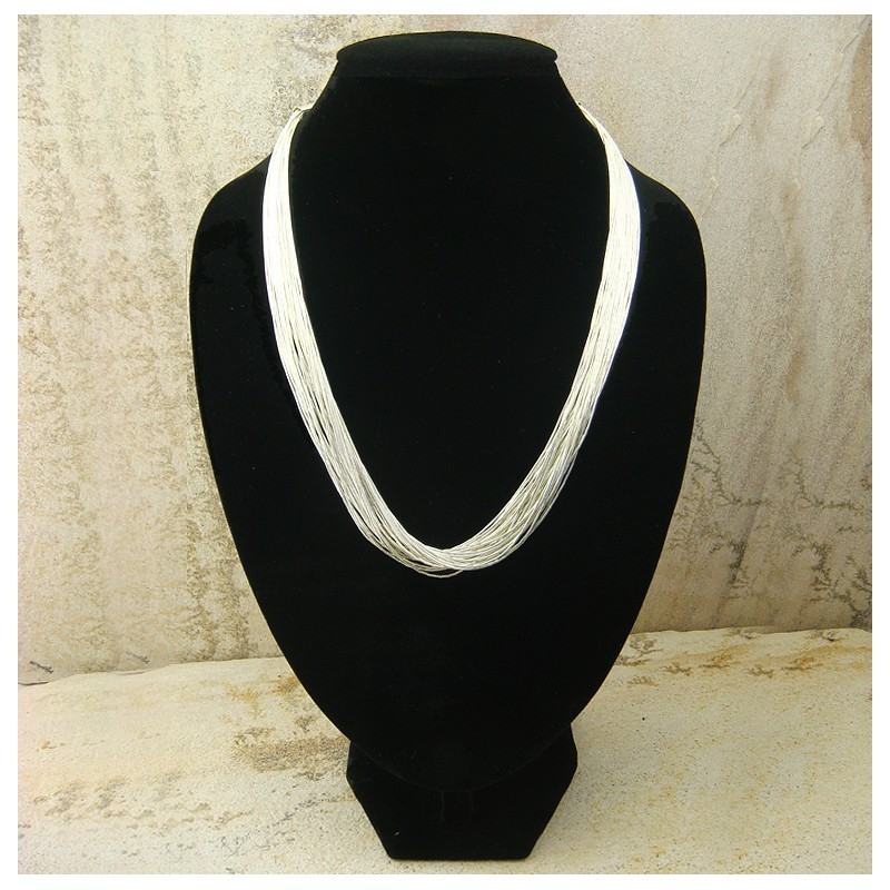 Collier "liquid silver" 30 rangs