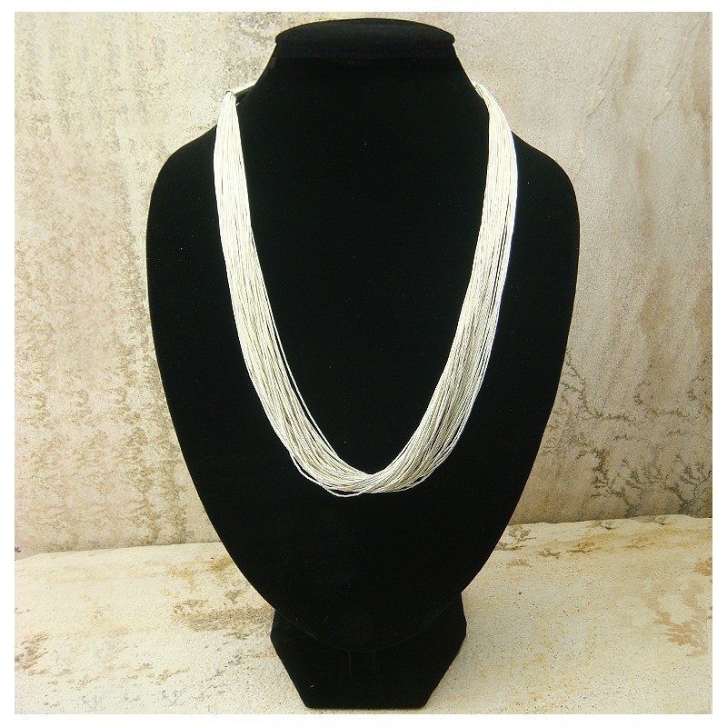 Collier "liquid silver" 50 rangs