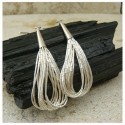 Boucles d'oreilles "liquid silver" 10 brins