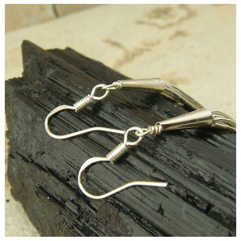 Boucles d'oreilles "liquid silver" 10 brins